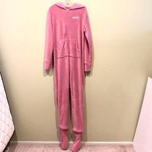 Hoodie-Footie - Pink "MOM" Size Medium